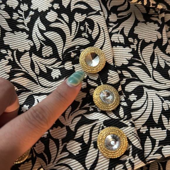 Escada by Margaretha Ley Vintage Black and Cream Floral Blazer - Picture 11 of 11